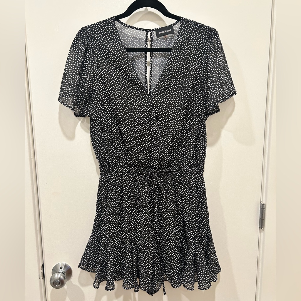 Sugarlips Black And White Heart Romper